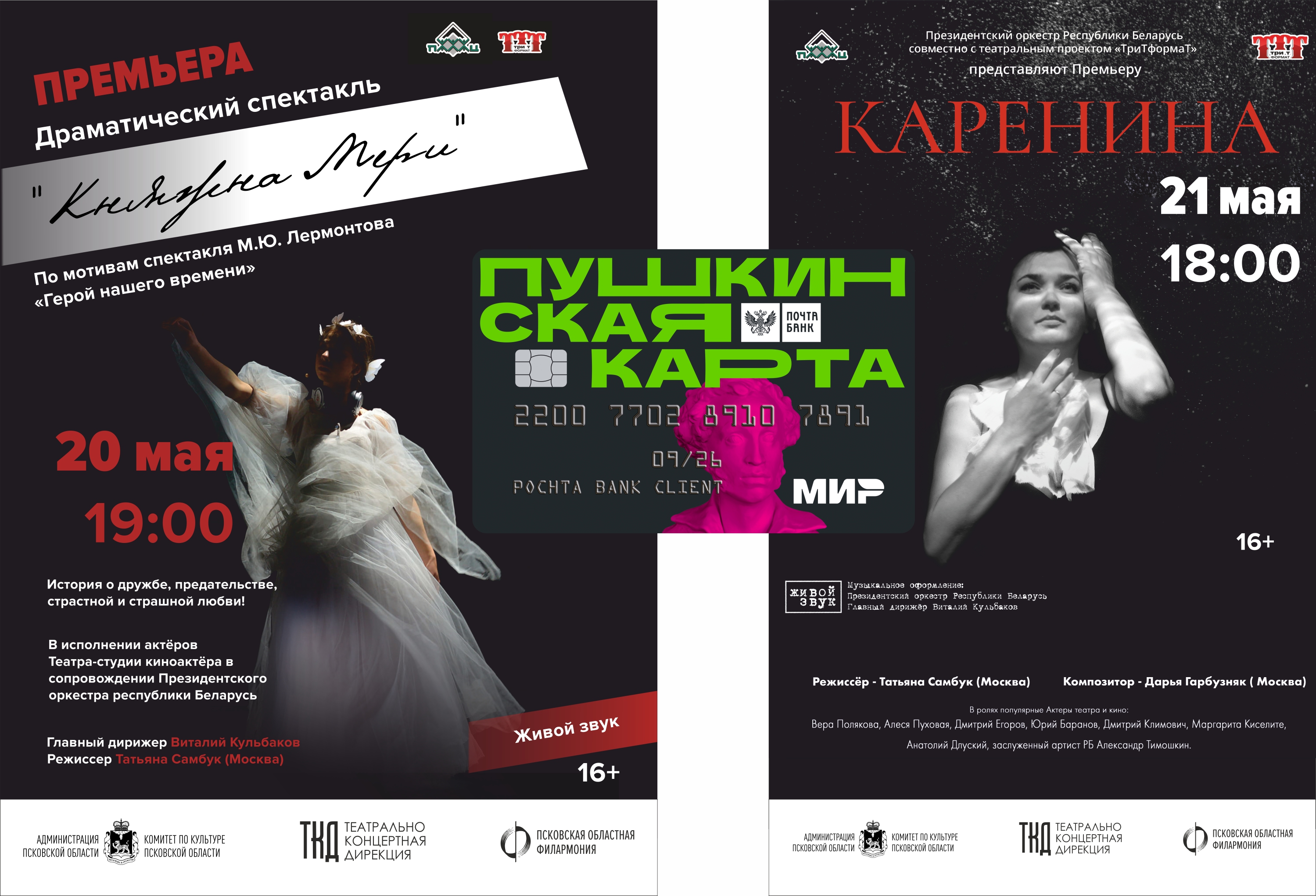Спектакли «Княжна Мери» и «Каренина» доступны по Пушкинской карте